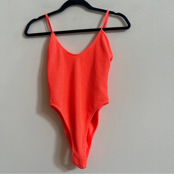 Good American Always Fits One-piece Swimsuit 1/2 Orange Neon - Picture 3 of 3